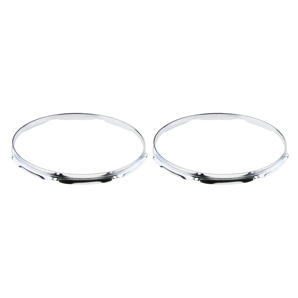 Tooyful 1 Pair Iron Tom Drum Die Cast Hoop Rim Rings Silver for Drum-player Percussion Instrument Accessory