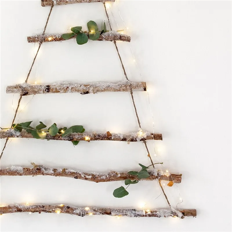 Рождественские Свадебные украшения для деревьев 5 м Светодиодные полосы сказочные огни «Cortina de» светодиодный гирлянда на батарейках медная проволока рождественские огни