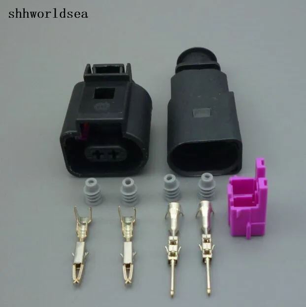 

shhworldsea 5/30/100sets 2 Pin 1.5mm 1J0973802/1J0973702 Auto Temp sensor plug,deflation valve plug waterproof connector for VW