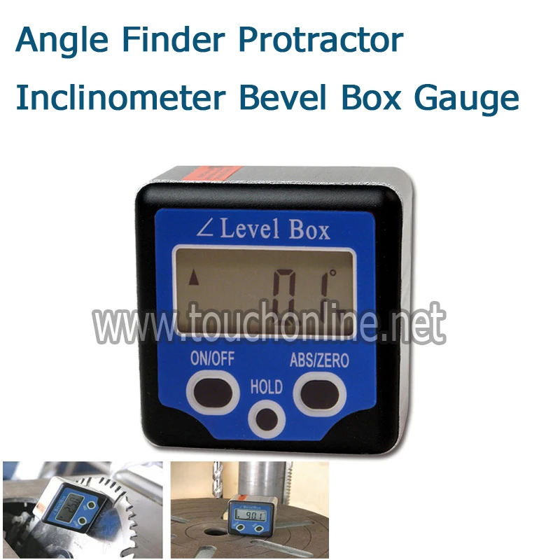 Angle Finder Protractor Inclinometer with 3 Strong Disk Magnet Waterproof Digital Bevel Box Gauge T