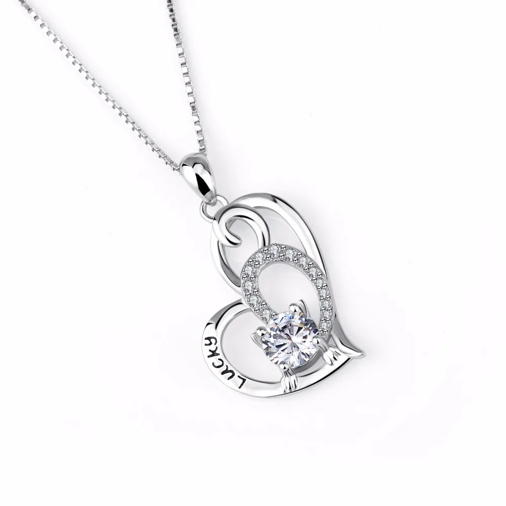 Женское колье из серебра 925 пробы с кулоном в виде сердца|fashion jewelry|jewelry fashionfashion