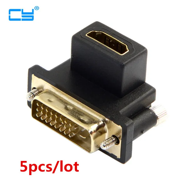 Best Price 5pcs 90 Degree Down Angled DVI Male to HDMI Female Swivel Adapter for Computer & HDTV & Graphics Card Best Price 5pcs 90 Degree Down Angled DVI Male to HDMI Female Swivel Adapter for Computer & HDTV & Graphics Card