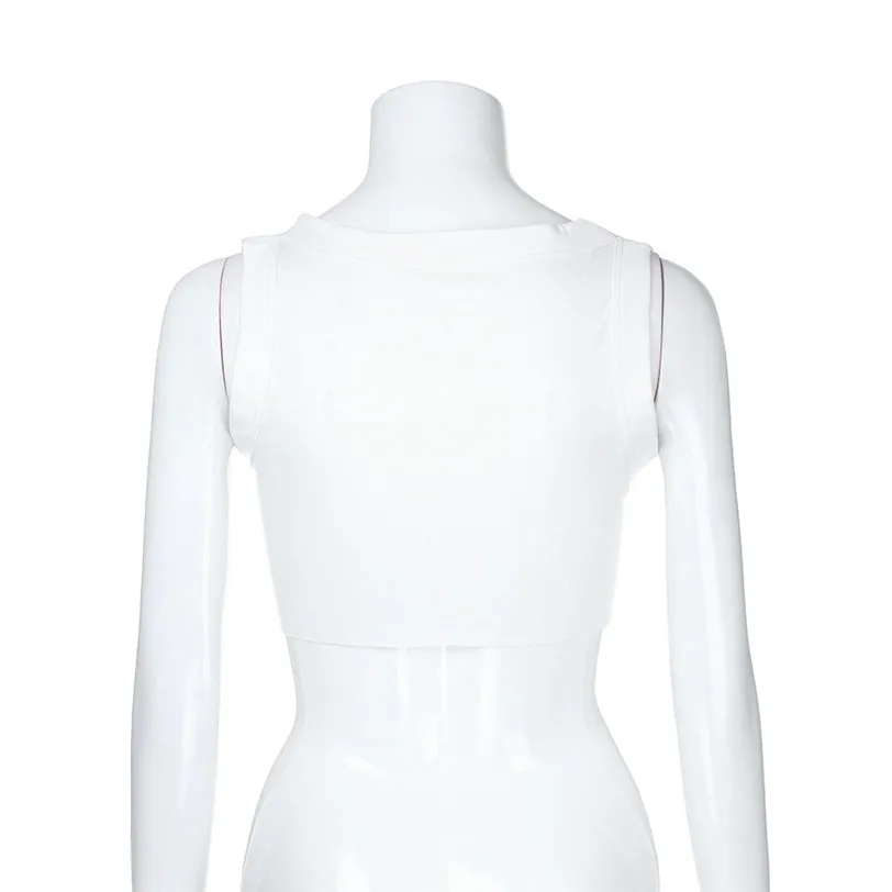 Sexy Crop Top Female Camis Letter Print Tank Vest Women's Tops Base Shirt Cropped Women's Blouse Sleeveless Wholesale noJE19 (1)