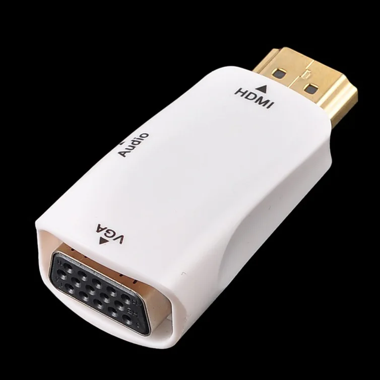 HDMI к VGA адаптер конвертер с аудио кабель мужчин и женщин 1080p для ПК/HDTV DVD - Цвет: white