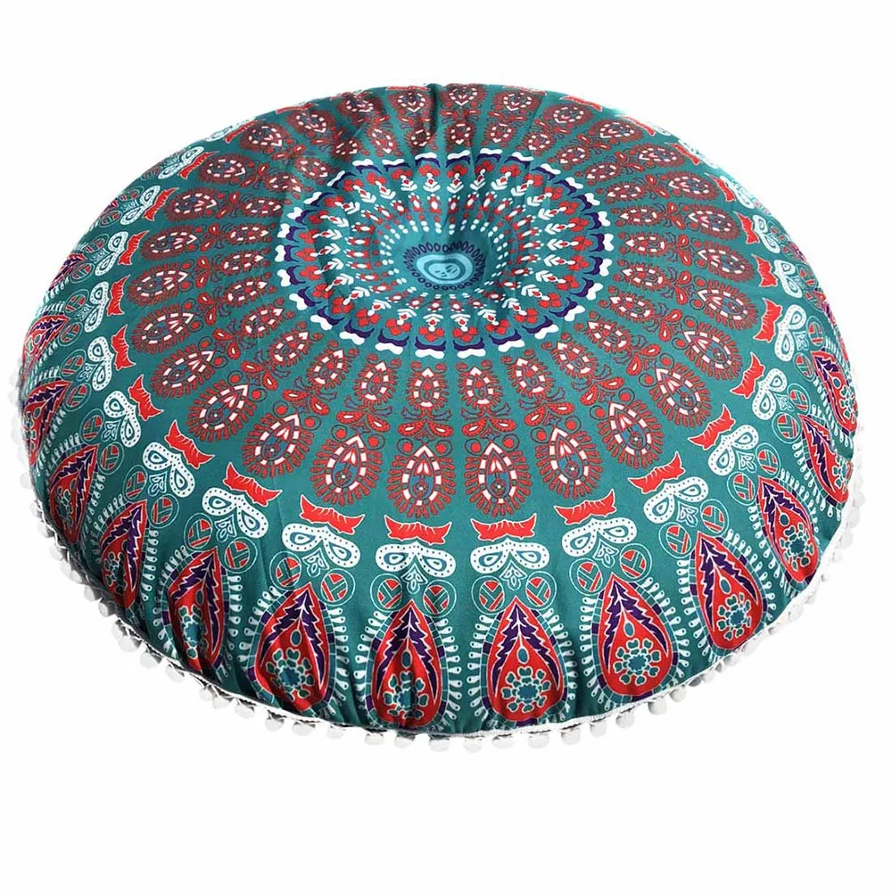 Напольные подушки с индийской мандалой круглые богемные подушки крышка огромный чехол декоративный чехол на подушки