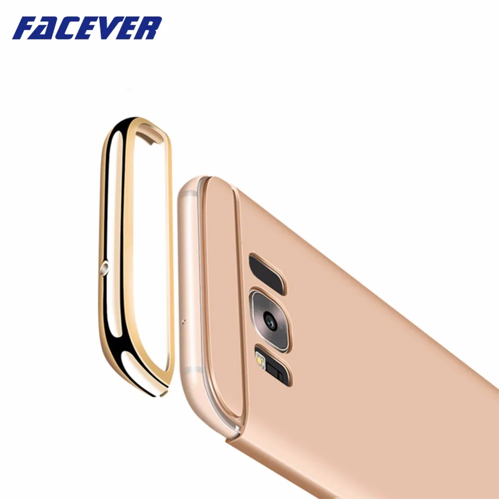 

Facever Original Full Side Coverage Bumper For Samsung Galaxy S8 Case For Samsung S8 Plus 3 in 1 Luxury Metallic Plastic Cover