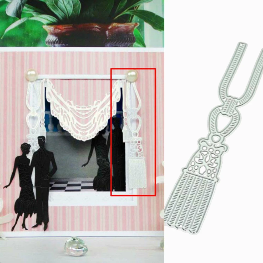 

Lychee Life DIY Curtain Pendant Shaped Cutting Dies Metal Template Die For Scrapbooking Stencils Handmade Album Cards Decoration