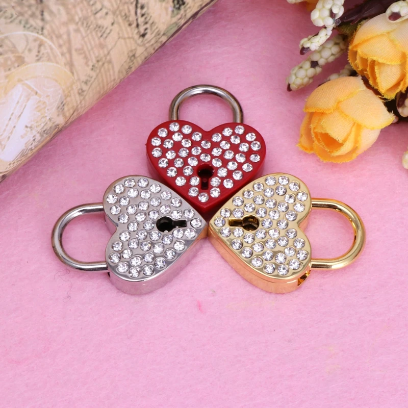 

OOTDTY New Diamonds Vintage Old Antique Style Mini Archaize Padlocks Key Lock With key