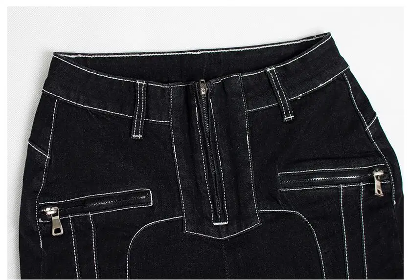 CatonATOZ 2206, женские модные черные панк байкерские джинсы, женские Стрейчевые облегающие джинсы в стиле пэчворк, обтягивающие джинсы