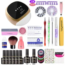 52 Вт/72 Вт/48 Вт/36 Вт/60 Вт/Светодиодный УФ-светильник для ногтей, набор для маникюра УФ-гелем, Солнцезащитный 5S лак для ногтей, базовый набор инструментов для маникюра