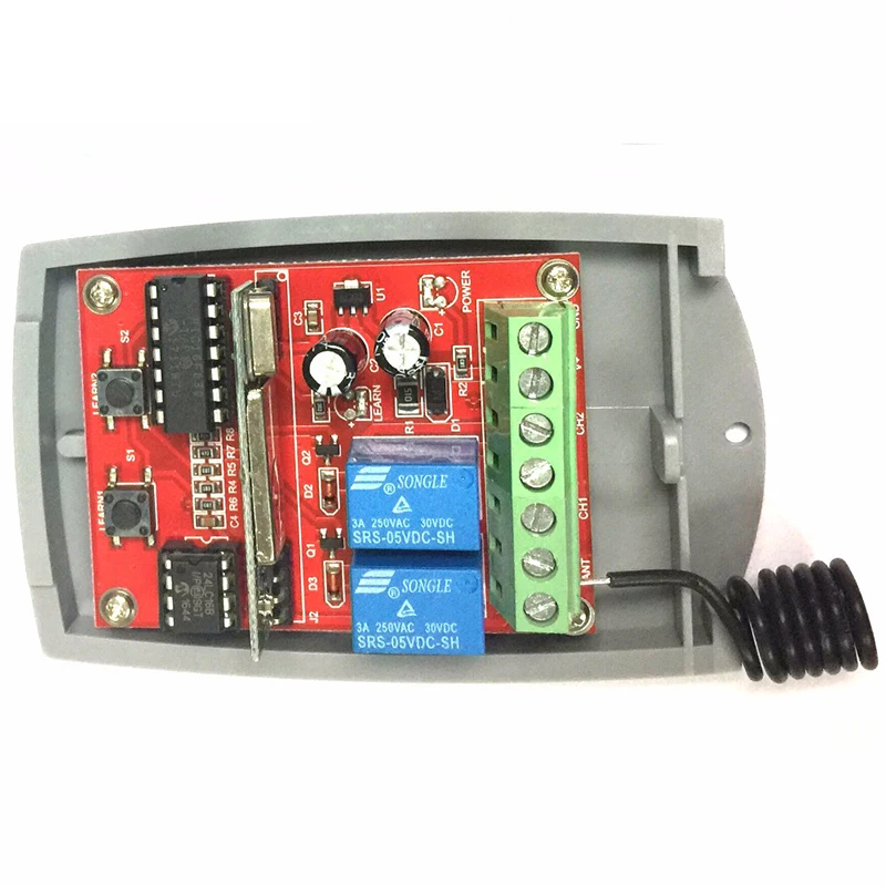 

2 channel Wireless Garage Door 433MHZ DC12V/24V Rolling Code Receiver Free Shipping