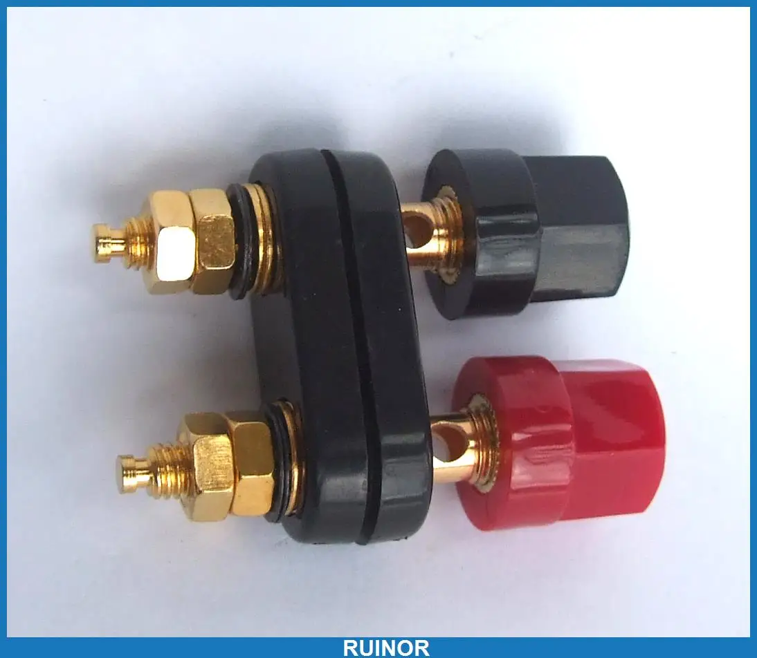 4pcs Gold Plated Double Binding Post for 4mm Banana Plug Speaker Power