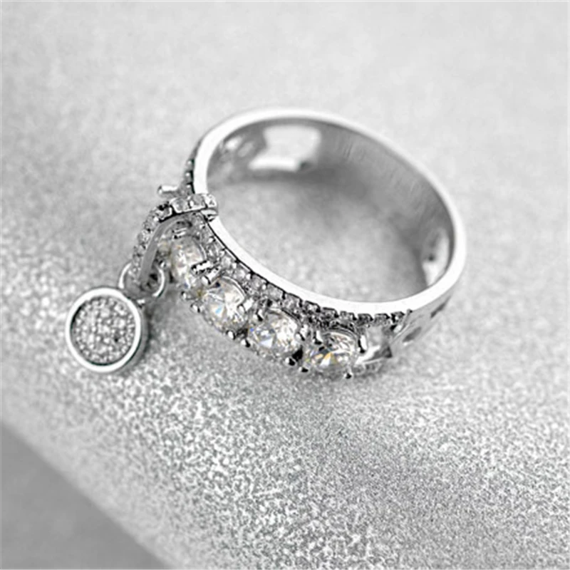 ROXI роскошное обручальное кольцо с цирконием, винтажное розовое золото/серебро, обручальные кольца для женщин, модный ювелирный подарок, Bijoux bague femme - Цвет основного камня: silver
