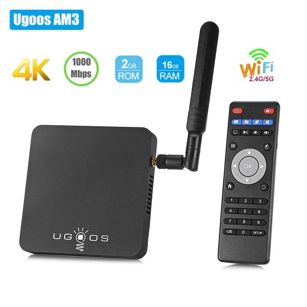 UGOOS AM3 ТВ Box Amlogic S912 Android7.1 2 Гб Оперативная память + 16 Встроенная 4G 5G Wi Fi 1000 Мбит/с BT4.0