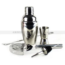 Коктейльный шейкер из нержавеющей стали, чашка, ложка для льда с фильтром, набор для высыпки, пять штук в наборе, инструменты