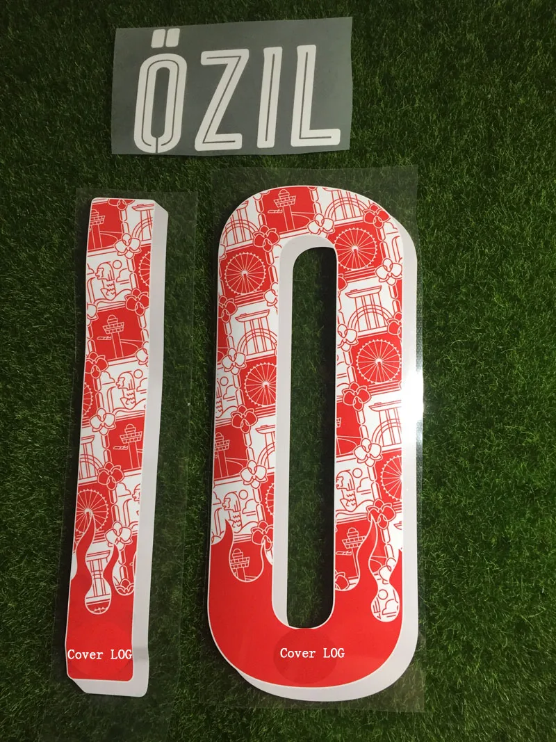 

Singapore 2018 Nameset Ozil Aubameyang Printing Can Customize Any Name Number Soccer Patch Pu Material Badge