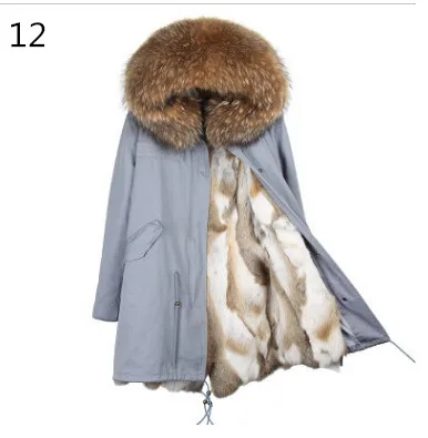 CKMORLS пальто с натуральным мехом новая зимняя парка Женская куртка с меховым воротником из натурального меха енота верхняя одежда женская тонкая парка - Цвет: 12 style