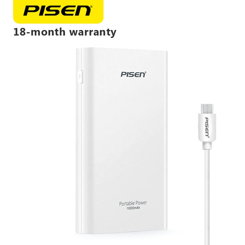 

PISEN 10000mAh Power Bank Dual USB Portable Mobile Phone PowerBank External Battery Backup Charger