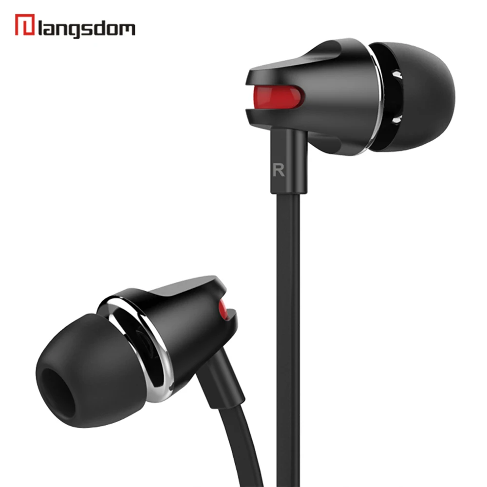Langsdom JV23 In Ear Earphone Stero Noodle Line Headsets With Mic Wire Earbuds for iphone 7/Samsung/xiaomi PC MP3 MP4 | Электроника