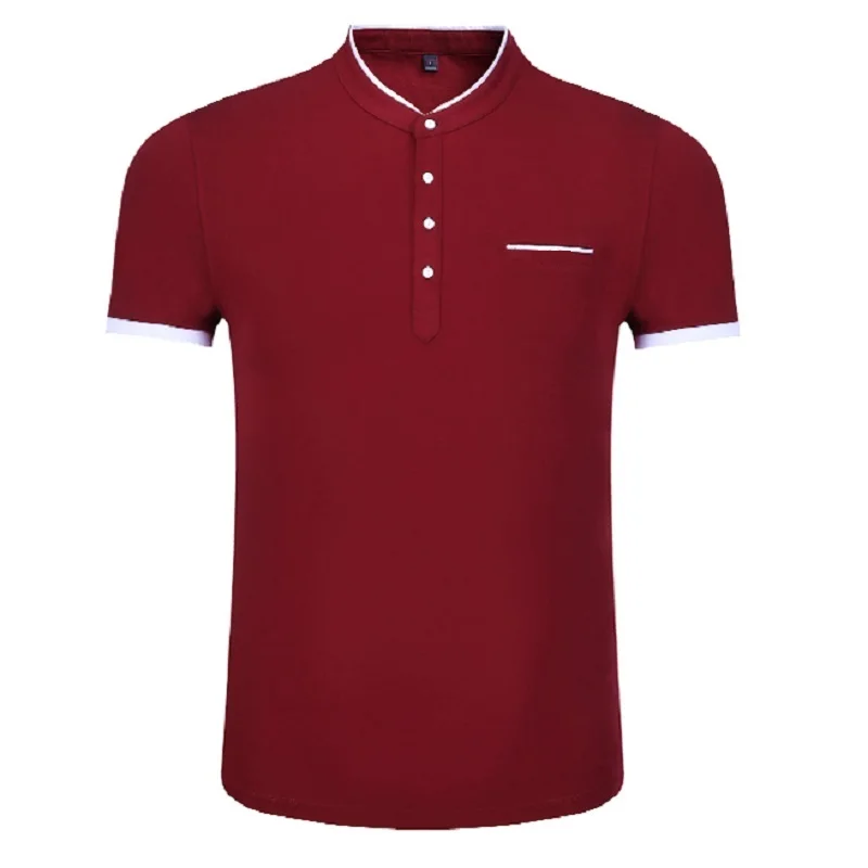 

T-Shirt Male Mandarin Collar Short Sleeve Tee Shirt Men 2019 Spring Summer Top Men Brand Clothing Slim Fit Cotton Boyfriend Gift