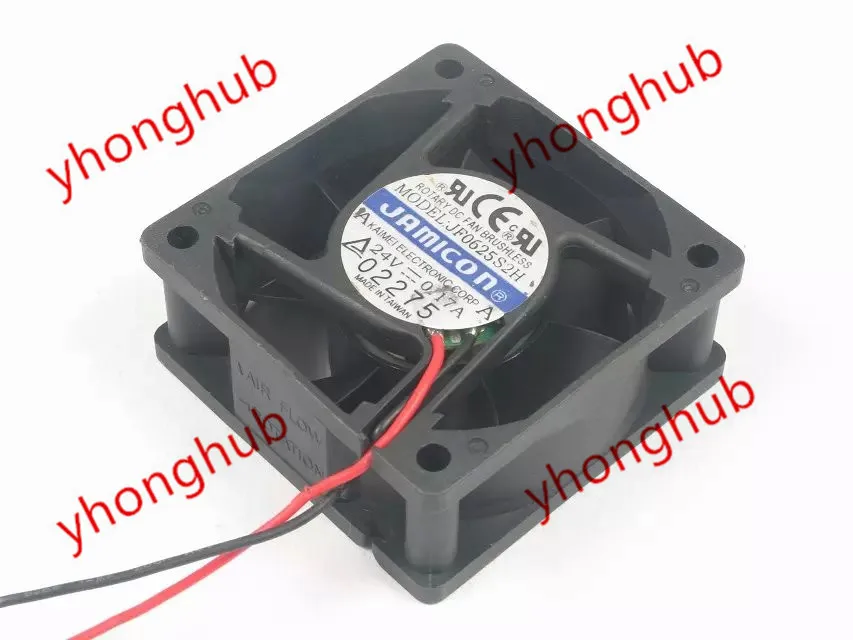 JAMICON JF0625S2H DC 24V 0.17A 2 wire 60x60x25mm Server Cooling Fan ...