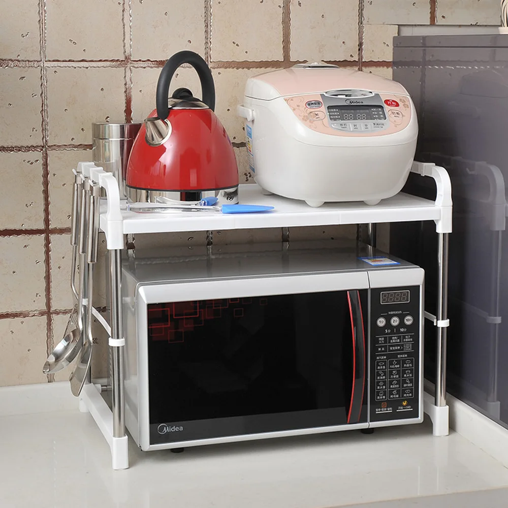 Single-layer 2-layer kitchen seasoning rice cooker storage shelf Microwave oven shelf oven rack sta - 32909112017