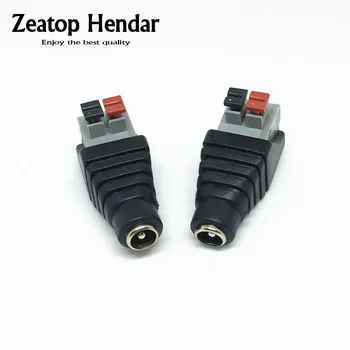 

200pcs New5.5x2.1mm DC Power Female 2.1 DC Connector Adapter Plug Cable Pressed connected for LED Strips 12V