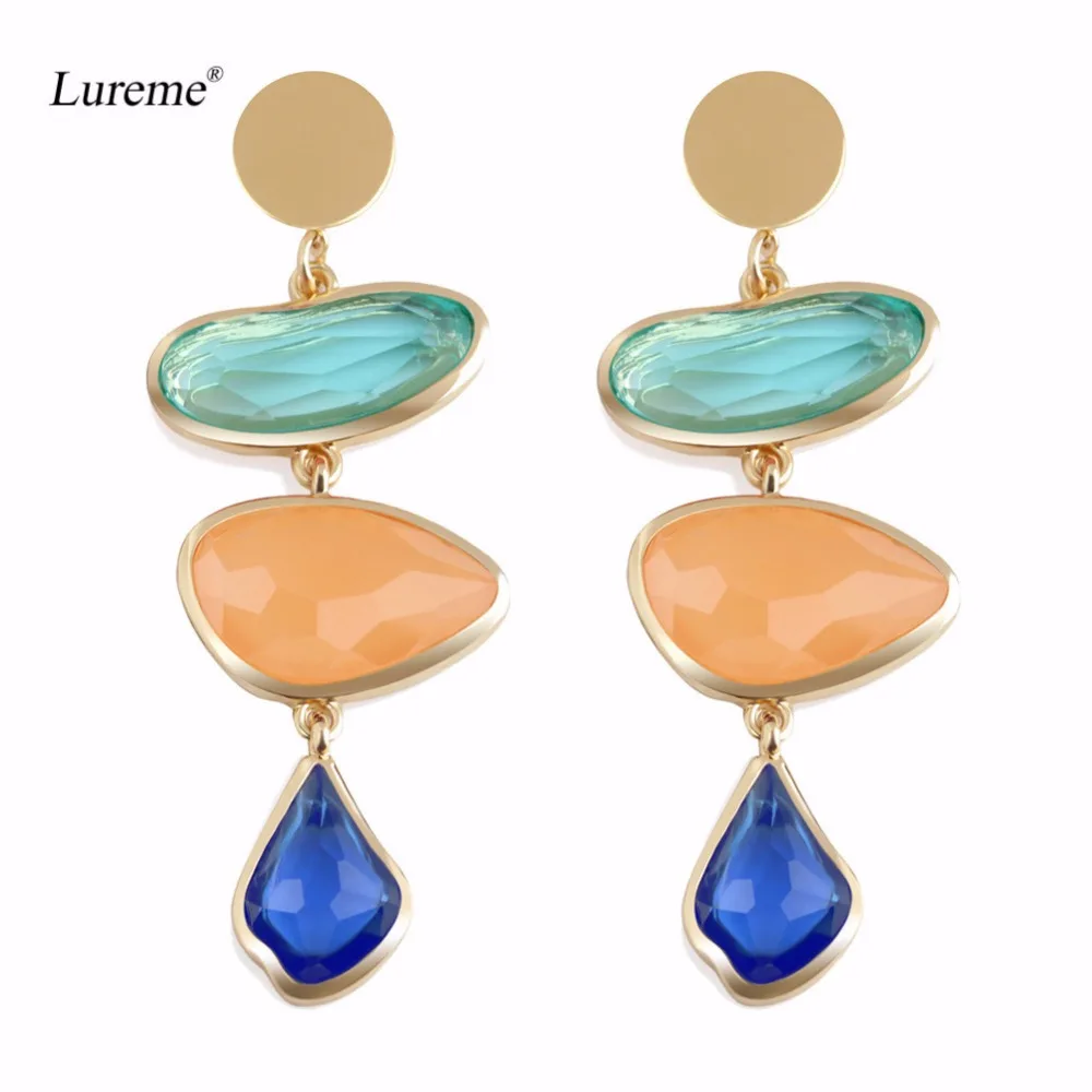 

Lureme Fashion Irregular Resin Drop Long Earrings for Women Alloy Earring Jewelry Birthday Gift Brincos Earings