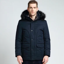 Мужские куртки мужские модные пальто новые брендовые зимние парки куртка стеганая хлопковая парка меховой воротник темно-синее пальто плюс размер 3XL