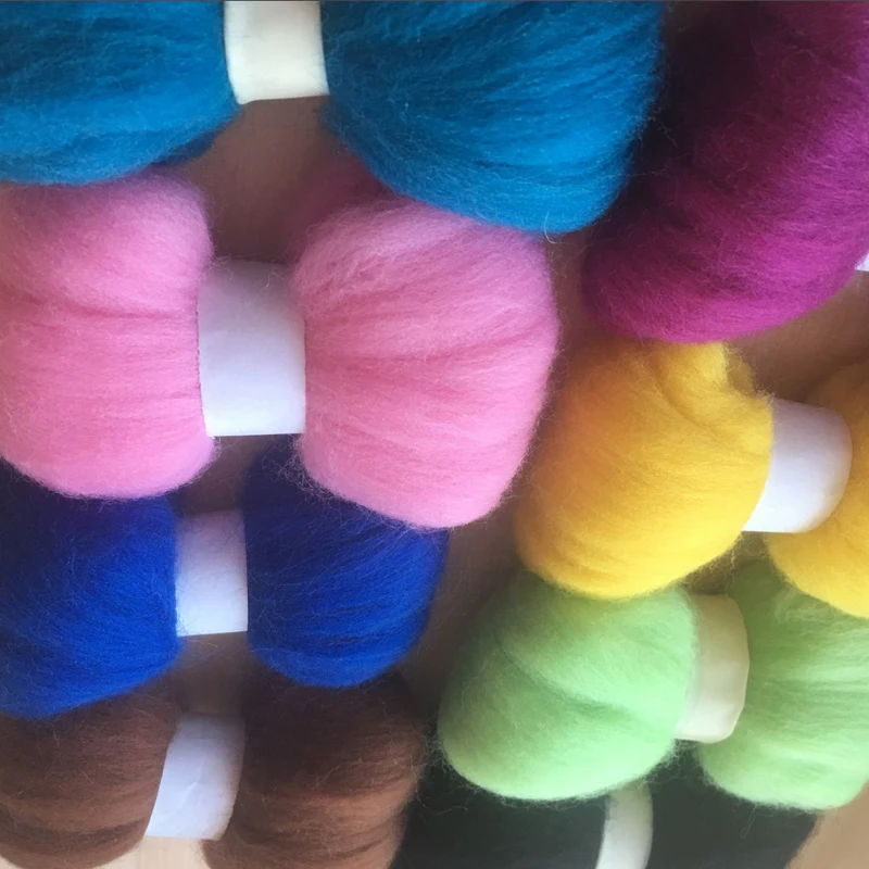 WFPFBEC needle felting wool 66S wool felt 10g/8pcs/lot 80g+gift