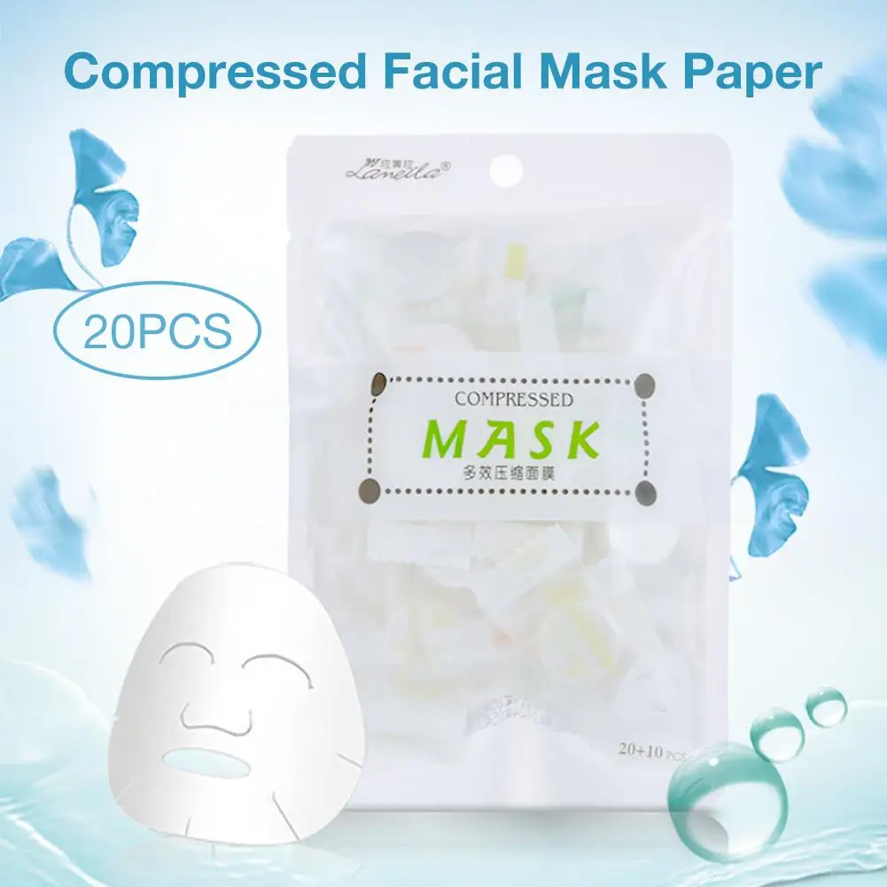 

30pcs/bag Compressed Face Mask Paper Disposable Facial Masks Papers Natural Skin Care Wrapped Masks DIY Women Makeup Beauty Tool