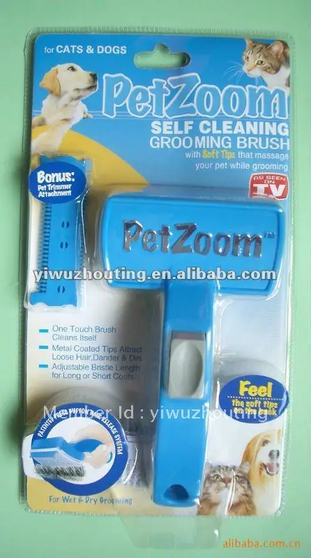 petzoom self cleaning grooming brush
