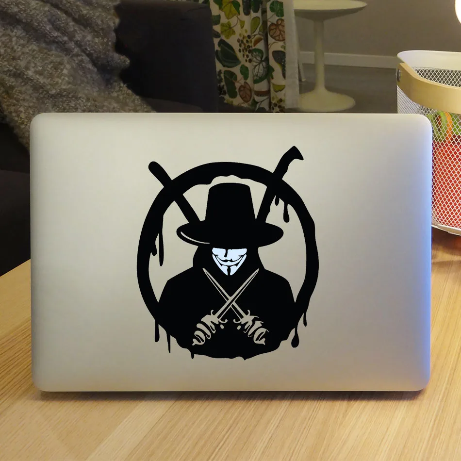 Виниловая креативная наклейка V для ноутбука Vendetta для Apple MacBook Skin Air 13 Pro retina 11 12 15 дюймов Mac notebook наклейка