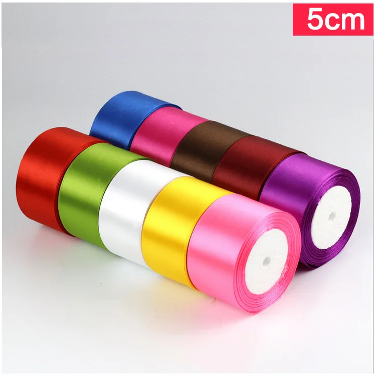5cm 25 Yards/roll Cheap Satin Ribbon for Arts Crafts & Sewing Wedding