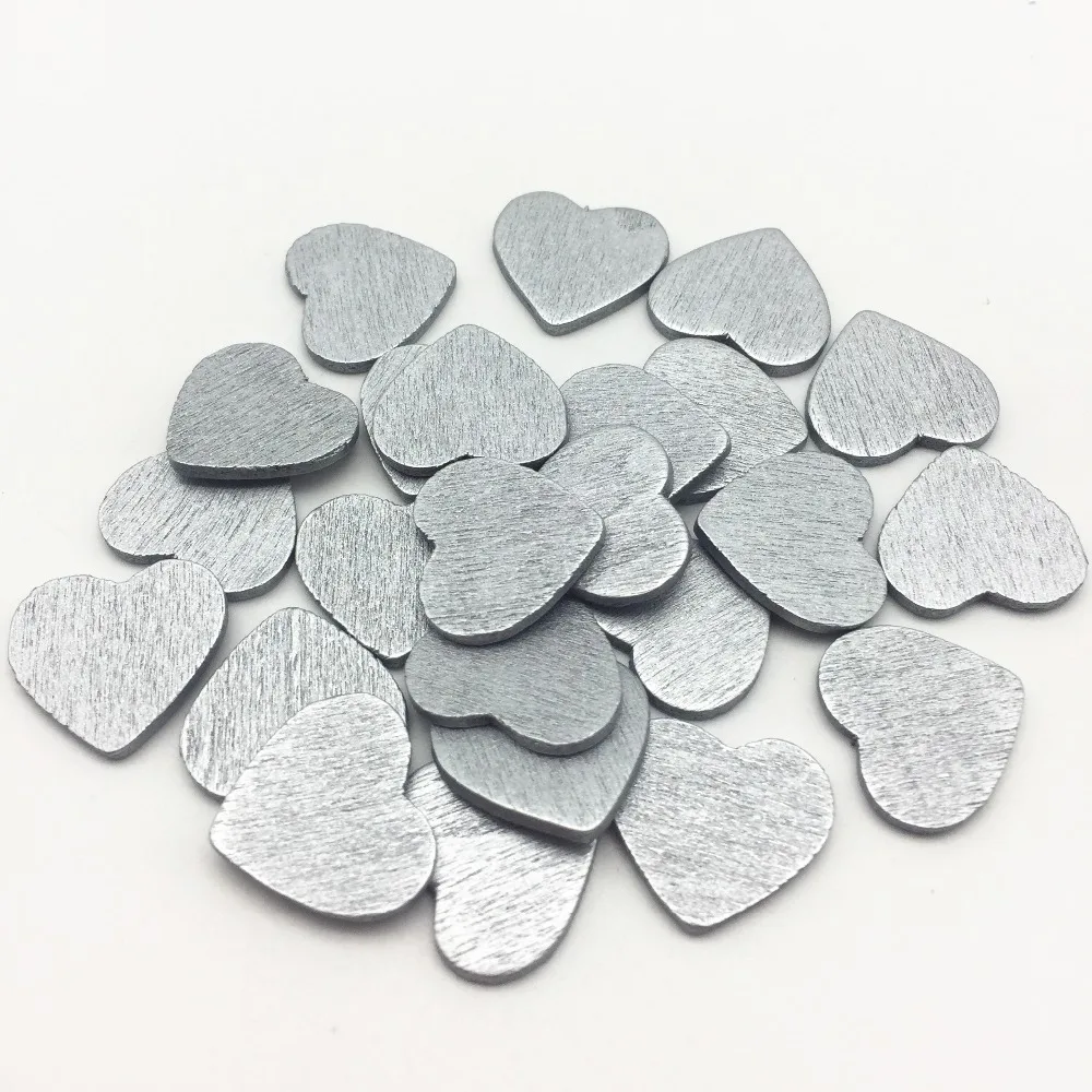 

100pcs 18mm Silver Gold Cooper Wood Hearts Shaped Slices Confetti Crafts for Wedding Party Ornaments Table Scatter Decorations
