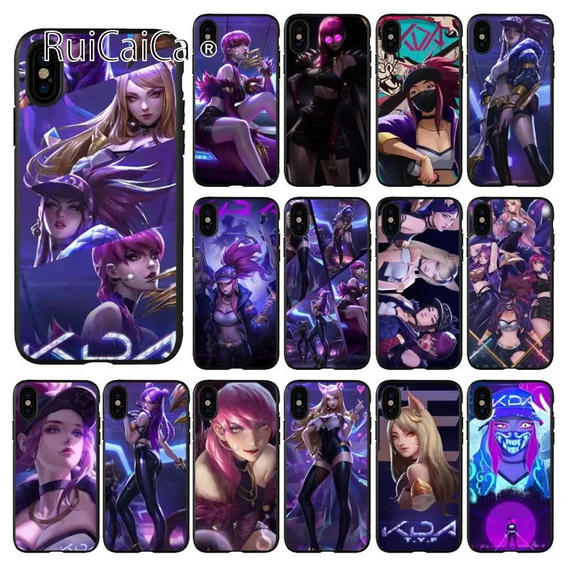 Ruicaica lol kda kaisa Ahri akali Evelynn черный чехол для телефона Apple iPhone 8 7 6 6S Plus X XS MAX 5 5S SE XR