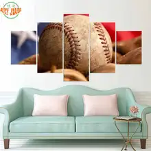 4 unidades o 5 piezas de arte de lona guante de béisbol VINTAGE con cuadro decorativo de la bandera americana para el arte de la pared del hogar lienzo impreso B143