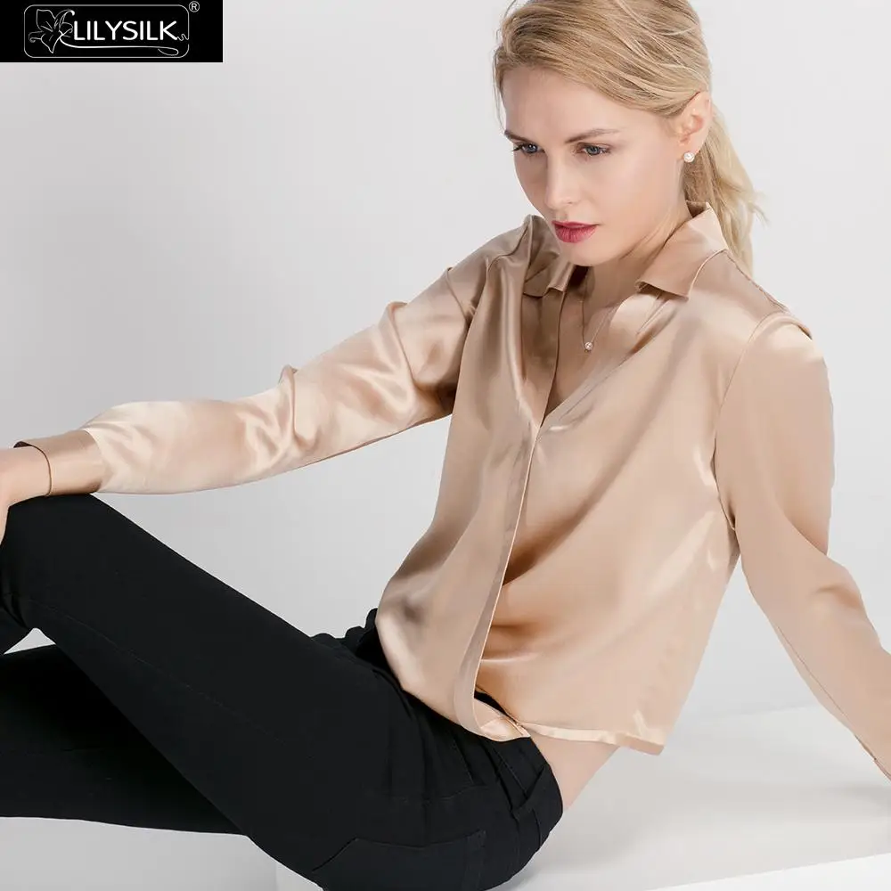 Женская шелковая блузка LilySilk 22 мм расслабленная летняя бесплатная