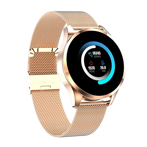 Умные часы SCOMAS Q9, IP67, водонепроницаемые, 1,22 дюймов, цветной экран, монитор сердечного ритма, кровяного давления, мужские, женские, умные часы для Android IOS - Цвет: Золотой