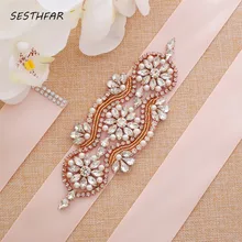 С украшением в виде кристаллов Свадебные ремни атласная свадьбное платье со стразами Пояс аксессуары для свадьбы свадебный ленточный пояс J208RG