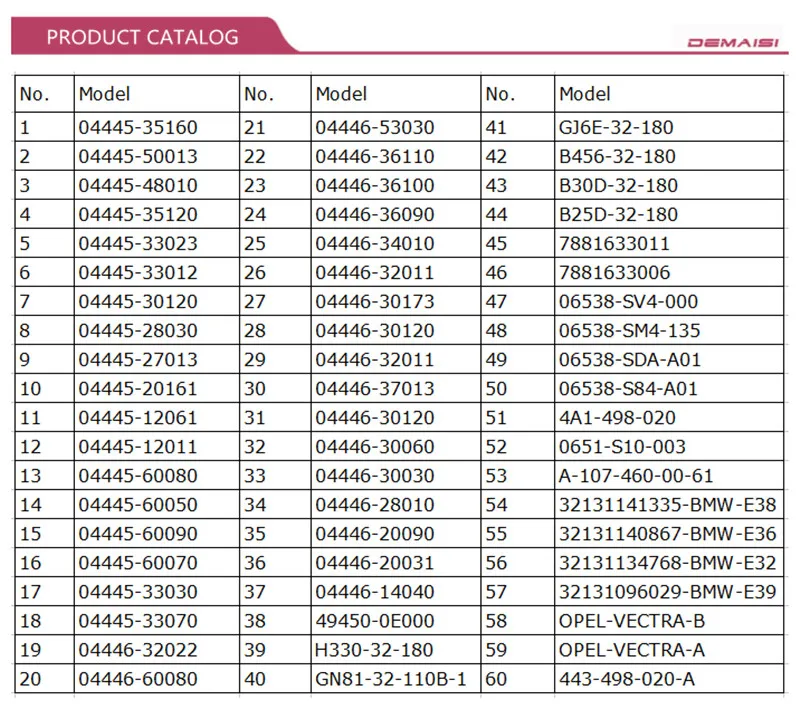 OEM 04445-0K090 DEMAISI усилитель руля комплект для ремонта уплотнений для TOYOTA