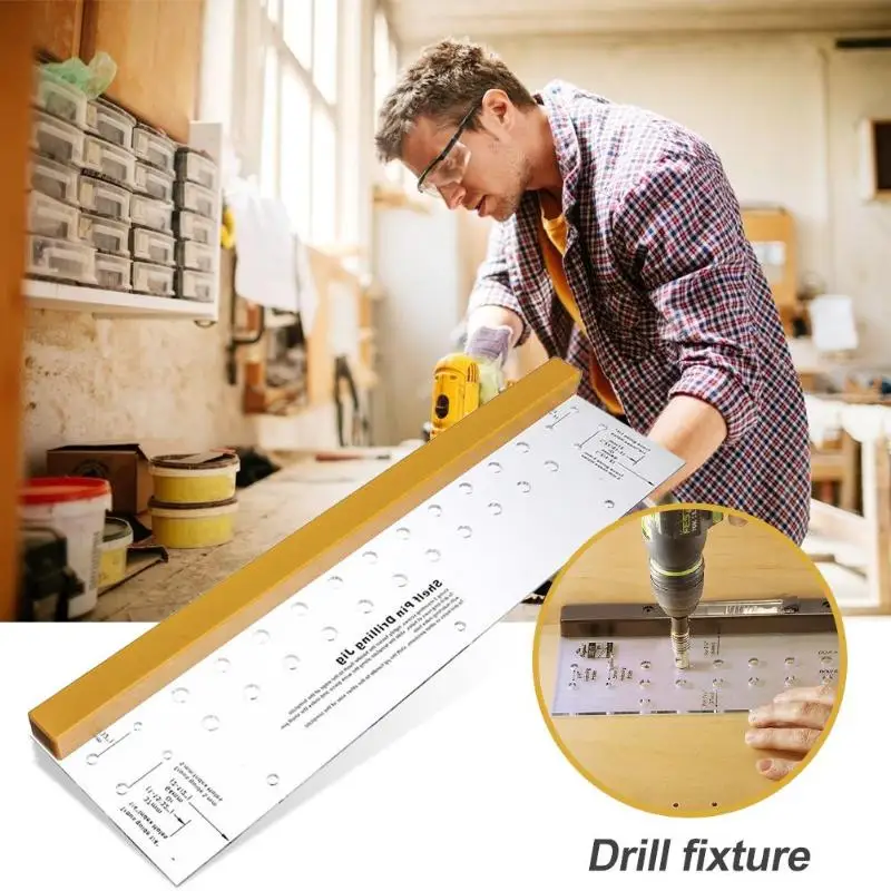 

Furniture Woodworking Hinge Mounting Self-centering Bit Kit Drilling Jig Shelf Installation and Location of Hinges in Furniture