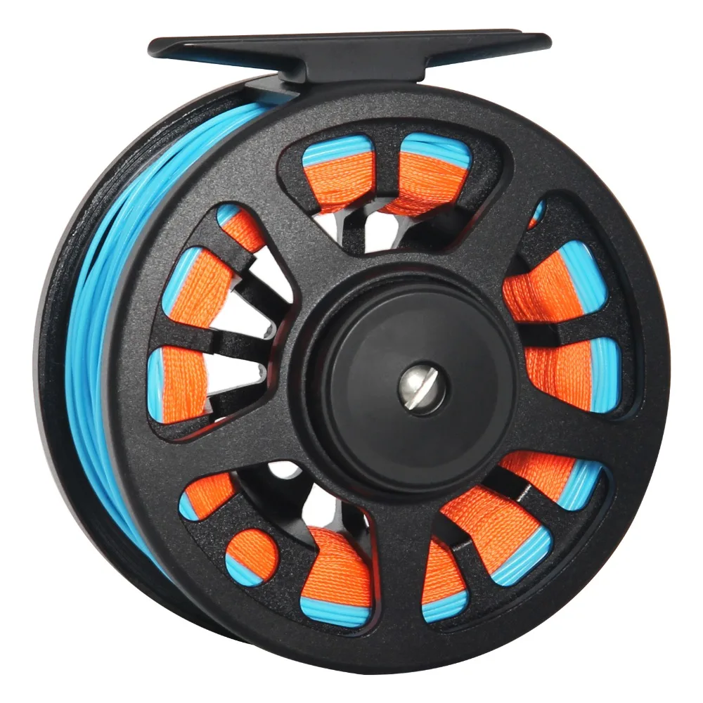 

3/4 5/6 7/8 WT Fly Fishing Reels CNC Machined Aluminum Alloy Body and Spool Fly Reel With Large Arbor 2+1 BB Fishing Reel Combo