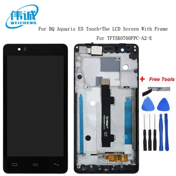 

WEICHENG Tested For BQ Aquaris E5 FHD Complete LCD+Tactil Touch Screen Digitizer Pantalla IPS5K0760FPC-A1-E With Frame