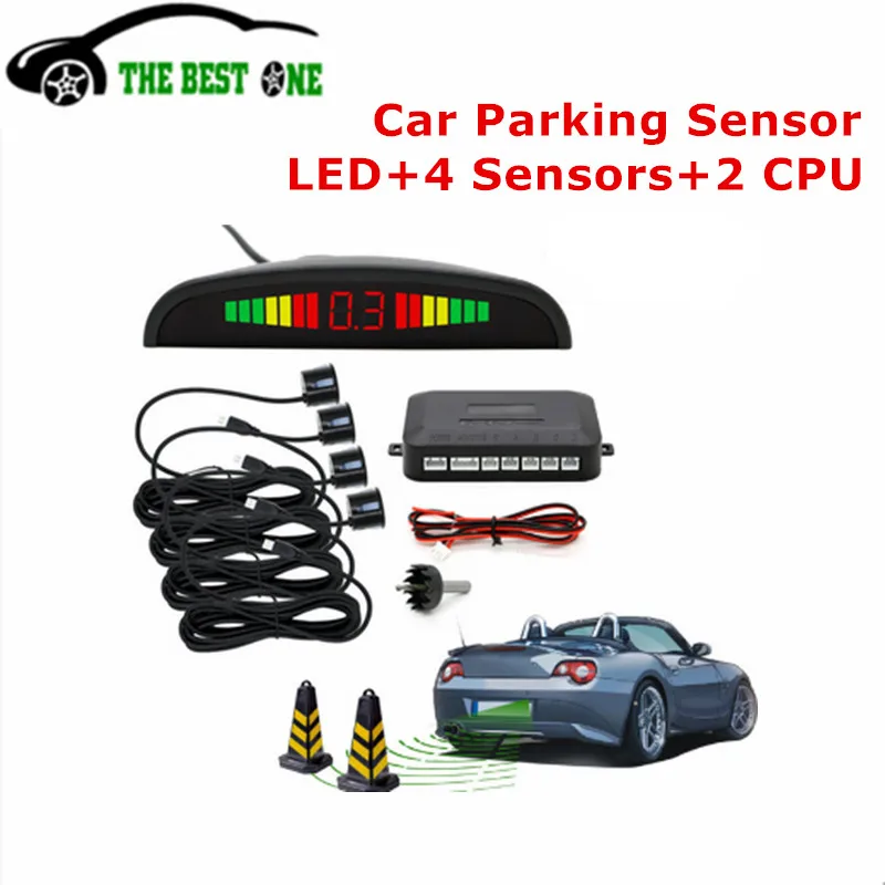 

8 Colors Car LED Parking Sensor Kit Display 4 Sensors For All Cars Reverse Assistance Backup Radar Monitor System Free Shipping