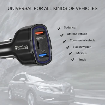 100PCS QC3.0 Fast Car Chargers USB Power Adapter For iPhone 7 8 X XR XS Max for Samsung Note 9 S8 S9 Plus Charger By Free DHL