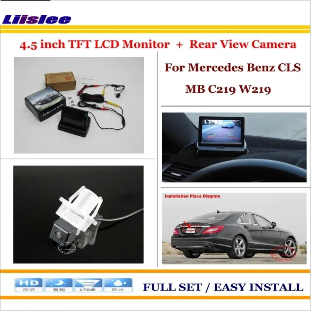 Liislee для Mercedes Benz CLS MB C219 W219-парковка Камера+ 4," ЖК-дисплей мониторы NTSC PAL = 2 в 1 заднего вида Системы