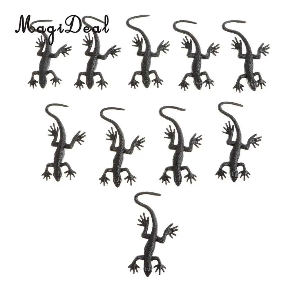 10 Pieces Lifelike Lizard Model Figure Halloween Party Decor Joke Prop Play Animal Toys Children Kids Friends Gag Gift 5x3cm