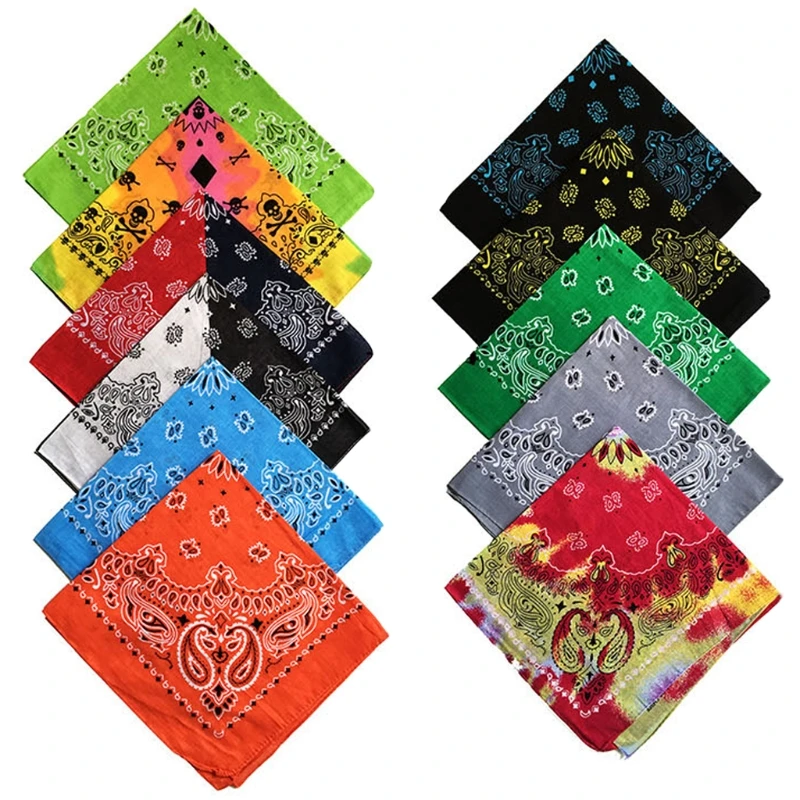 NEW Navy blue paisley print bandana neckerchief head wrap 55x55cm womens mens