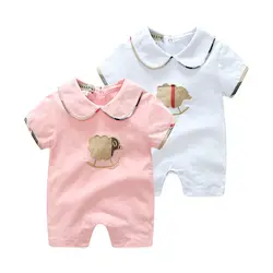 Новинка 2019 г. летние с коротким рукавом и вышивкой Детский комбинезон восхождение одежда костюм для новорожденного для маленьких девочек